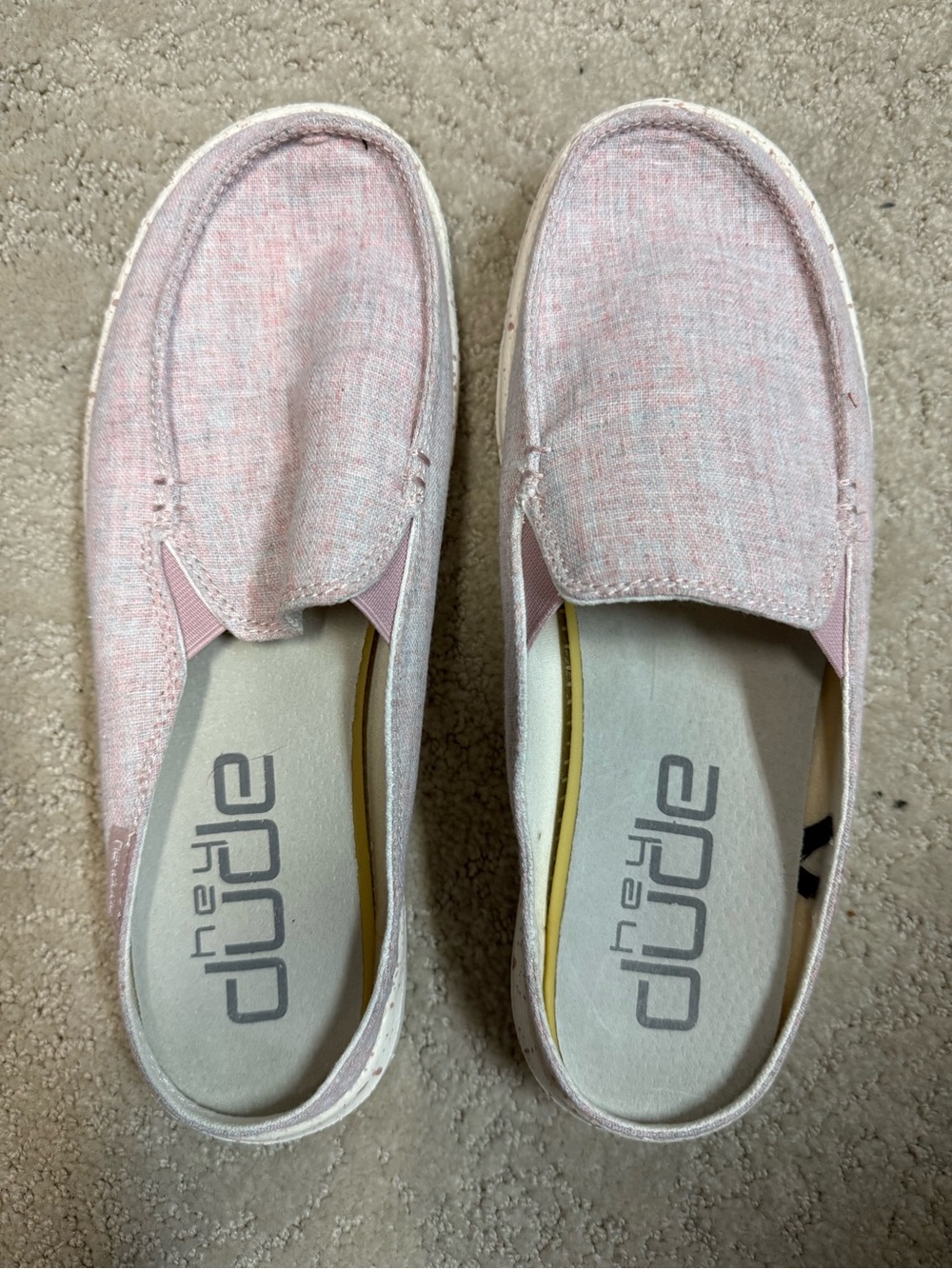 Hey Dude Women's Light Pink Slip-On Canvas Shoes